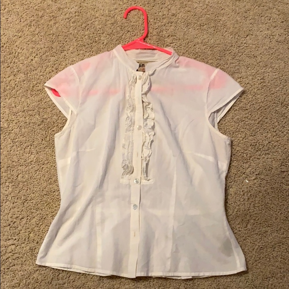 Cream ruffle blouse